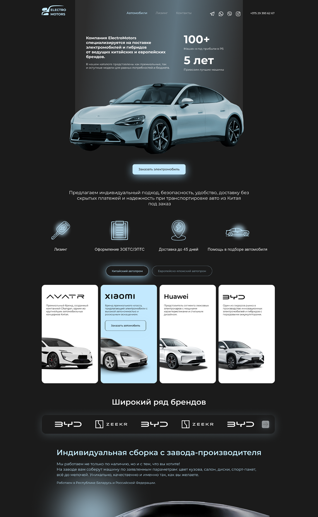 Сайт по продаже электроавтомобилей